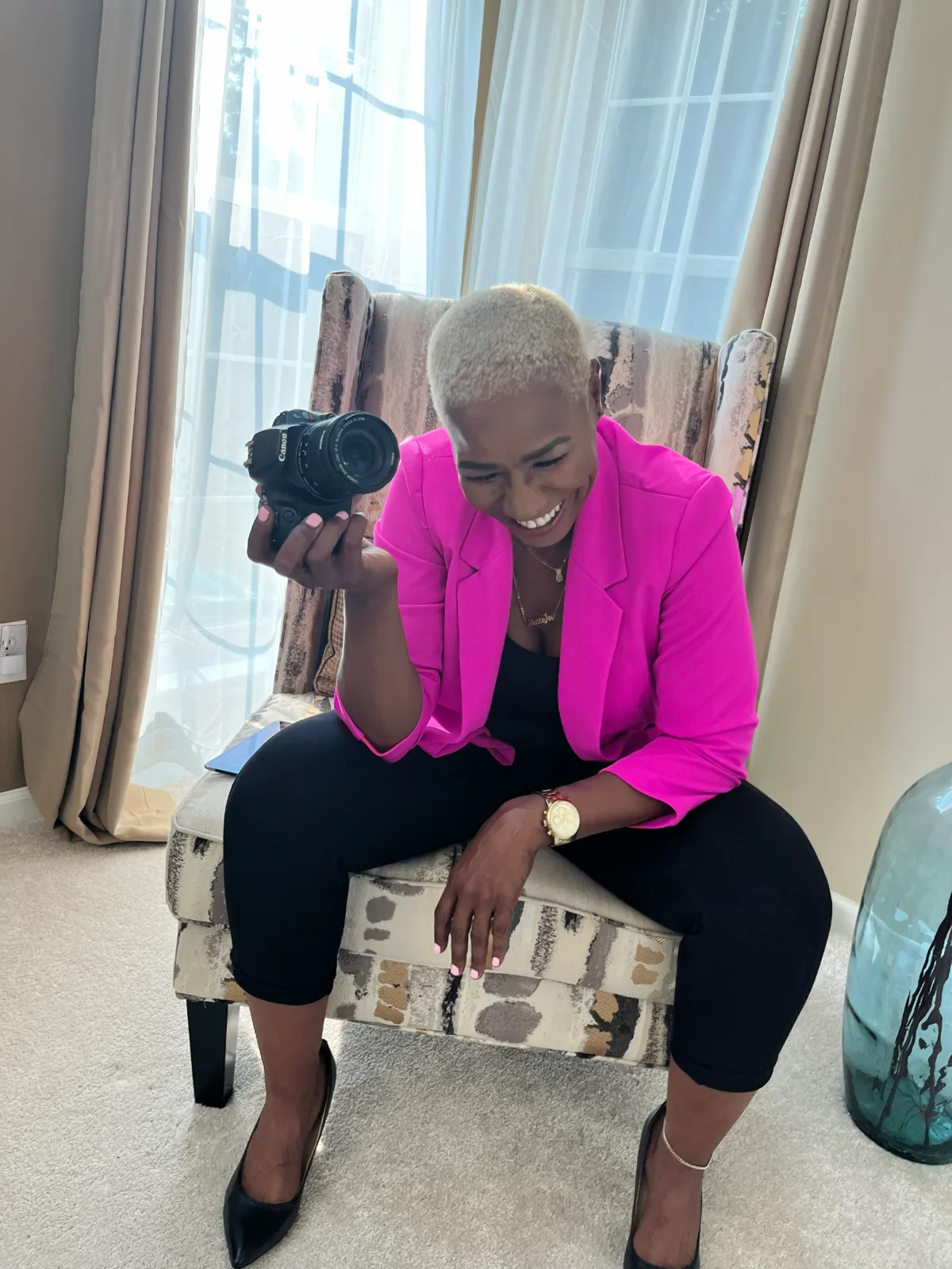 Mecca Joi of Dope Pixx with her camera