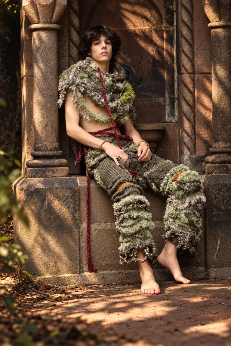 Moss Knit Editorial in Ancient Stone, Editorial and Fashion