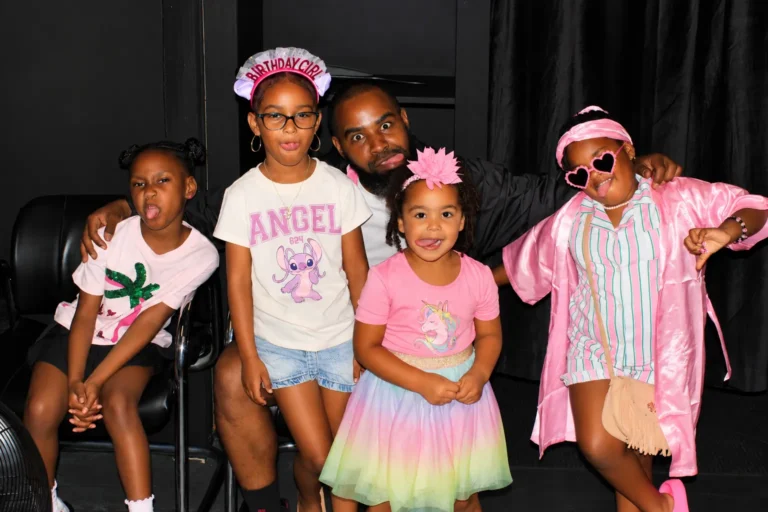 Playful Birthday Party Portrait in Pink, Kids' Birthdays
