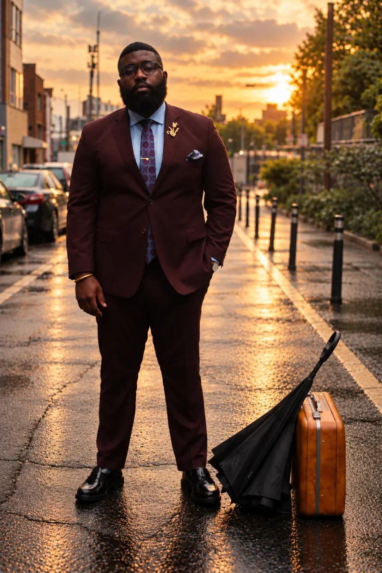 Sunset Suitcase Street Portrait, Street Style